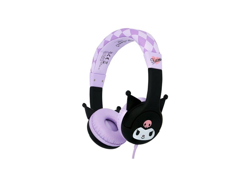  Casque audio enfant filaire kuromi 3,5 mm limite 85 db bandeau ajustable noir violet clair 3-7 ans OTL5055371631907 - Conforama B