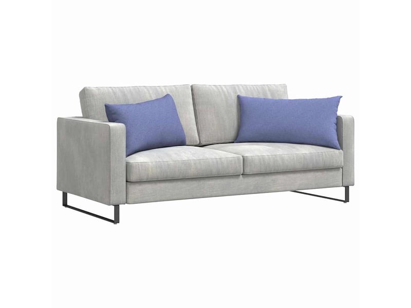 Lot de 2 coussins de canapé, coussins décoratifs tissu bleu denim 80 x 40 cm cf58792  - Conforama C