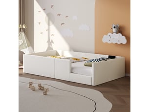 Lit simple 90x200 cm coloris blanc