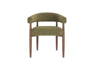 Lot de 2 chaises en métal aspect bois, assise respirante, style moderne, chenille, noyer + vert olive
