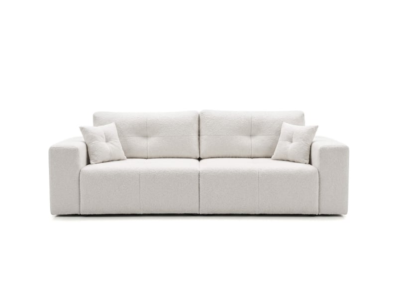 Celine - canapé droit 3 places convertible en bouclette - Conforama E