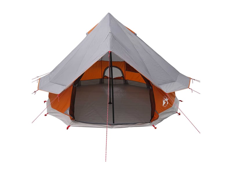  Tente tipi, tente de camping 4 personne gris et orange polyester et acier  - Conforama D