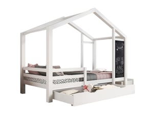 Lit avec rangement 90x200 cm MEUBLIV coloris blanc