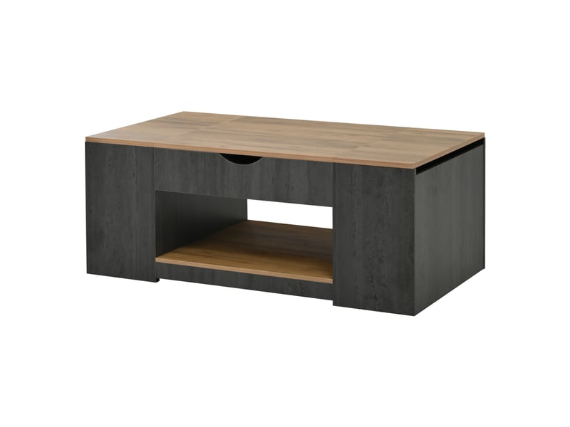  Table basse relevable en mdf gris et marron aspect bois 109,5 x 59,7 x 43 cm  - Conforama B