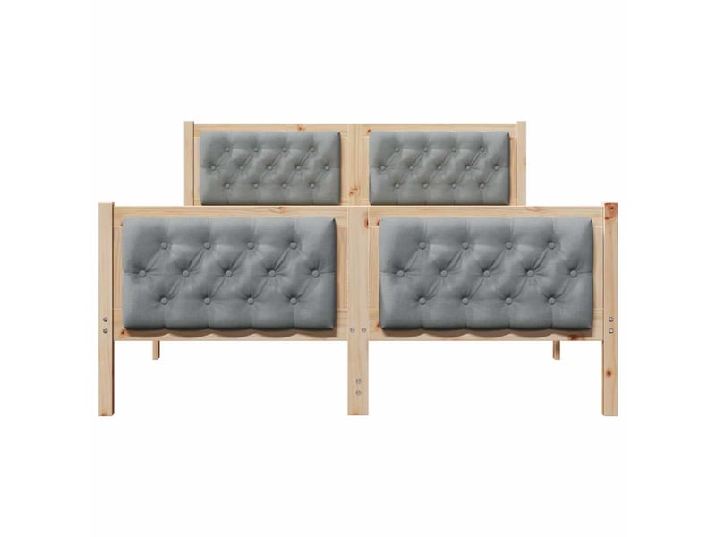 Lit double- lit adulte - cadre de lit gris clair 140 x 190 cm pin massif - Conforama D