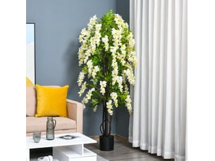 Plante artificielle glycine 24x24x165 cm décorative blanche en pot
