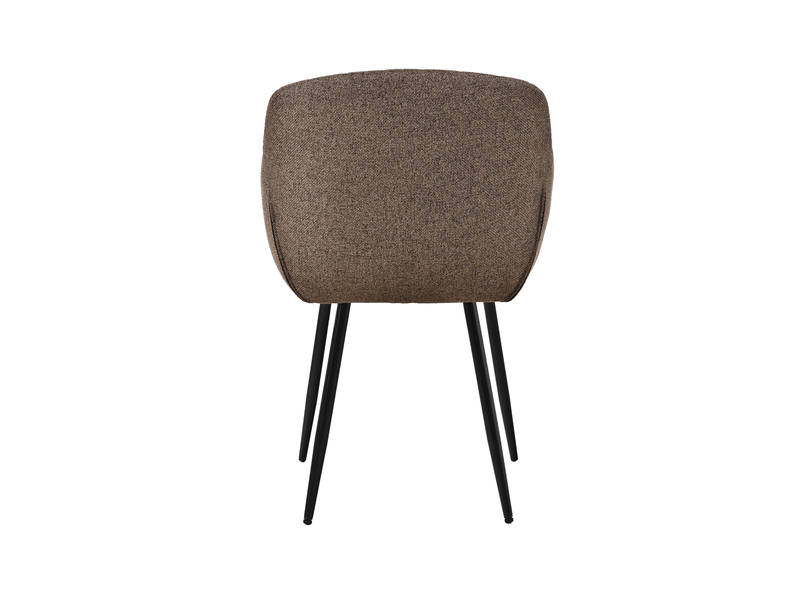 Lot de 2 chaises de salle à manger goeurvant 711 en tissu tissé et pieds en métal - marron moka JOD00711AAN-2 - Conforama W