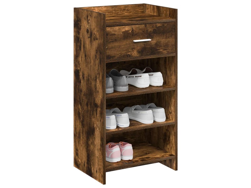  Meuble à chaussure, cabinet à chaussures avec tiroir chêne fumé 48x36x92 cm  - Conforama C
