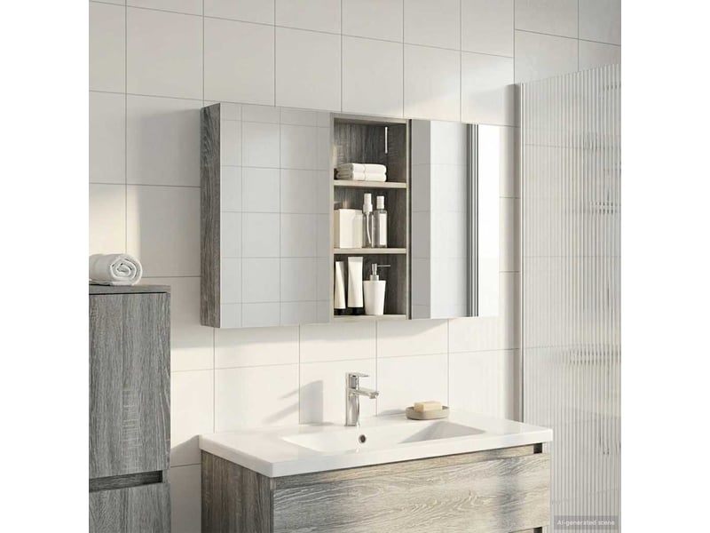  Ensemble de meubles de salle de bain 3 pcs 110x10.5x60.5 cm shl5705  - Conforama D