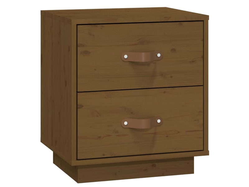  Lot de 2 tables de chevet - cabinet de chevet - table de nuit marron miel 40x34x45 cm bois pin massif  - Conforama E