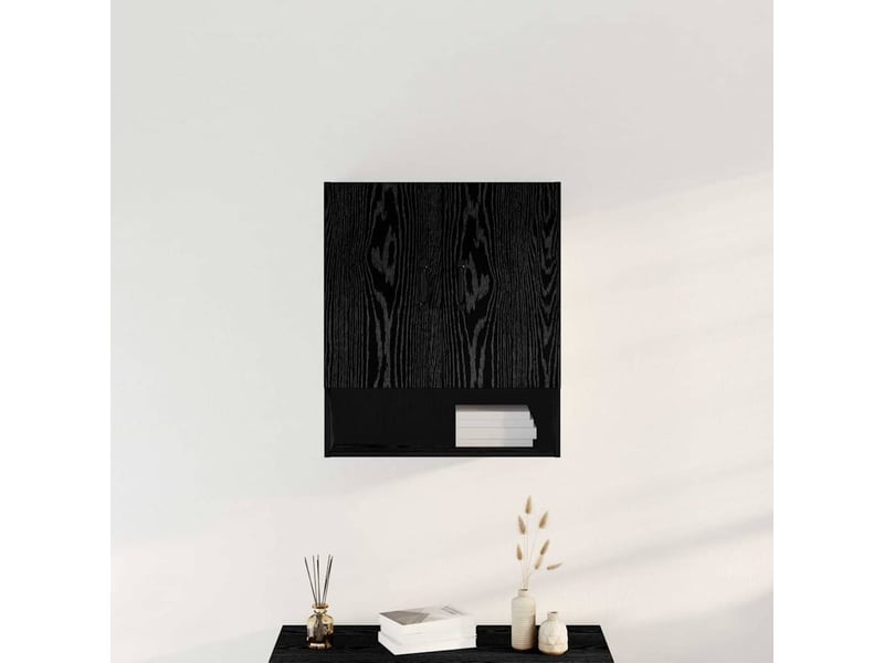  Meuble mural, meuble de rangement salon 60 x 30 x 70 cm bois d'ingénierie chêne noir  - Conforama D