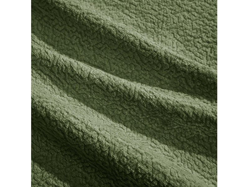  Canapé droit modulable 4 places en tissu vert, accoudoirs élégants et coussins épais pour un confort soutenant  - Conforama D