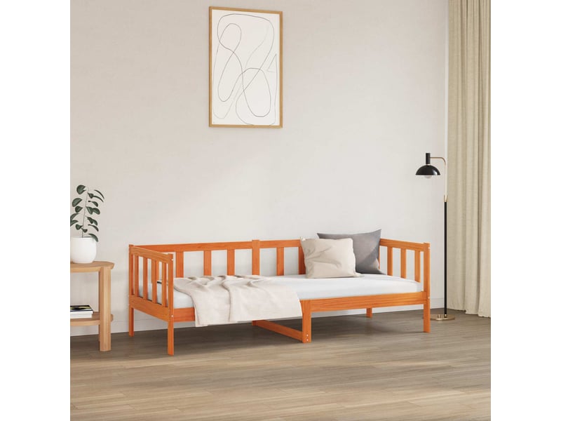  Lit simple- lit adulte -  cadre de lit  marron 80 x 200 cm bois de pin massif  - Conforama B