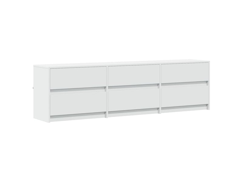 Meuble tv - banc tv - meuble de rangement avec led blanc 180x34x50 cm bois d'ingénierie - Conforama C