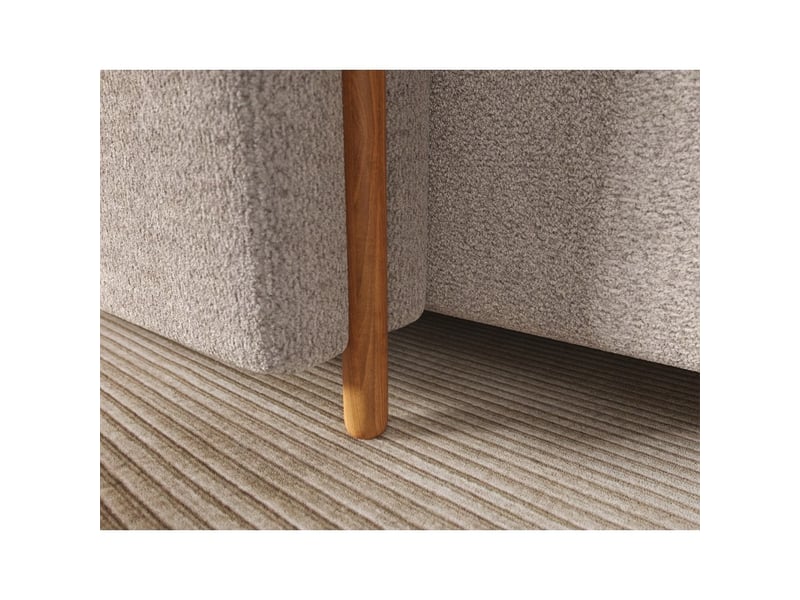  Canapé d'angle convertible arvessa beige chenille – angle gauche avec coffre  - Conforama E