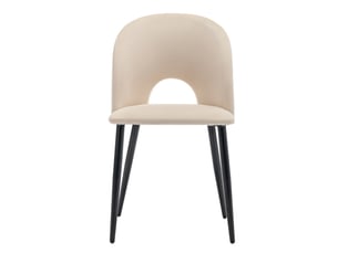 6 chaises de salle à manger velours beige rembourrées, dossier métal, pieds réglables, motif diamant dos