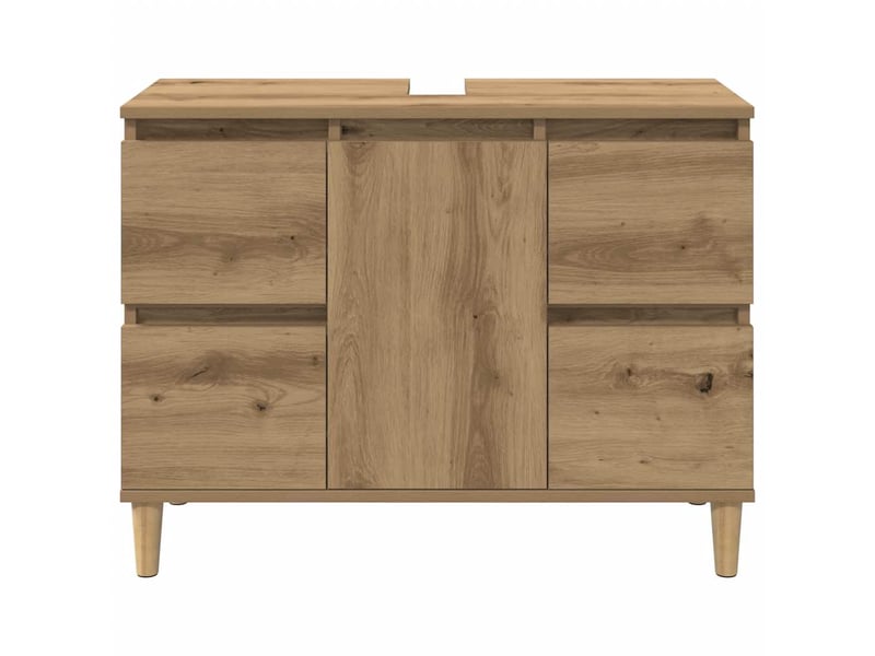  Armoire d'évier, meuble de rangement chêne artisanal 80x33x60 cm bois d'ingénierie shl7422  - Conforama D