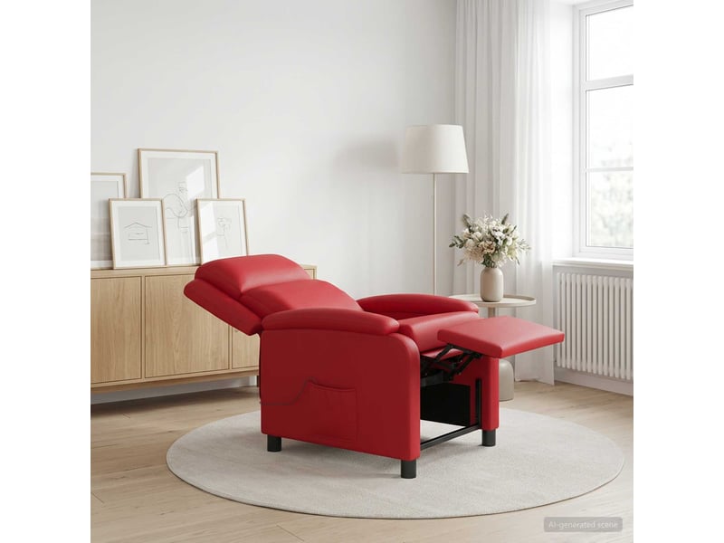  Vidaxl fauteuil de massage inclinable rouge simili cuir  - Conforama B