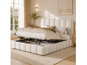 Lit coffre 140x200 cm <strong>COVREO </strong>  <strong></strong> coloris blanc