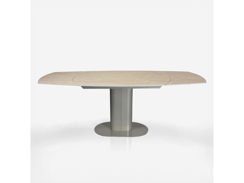 Table extensible en céramique et acier 120150200x89 zayn - beige - Conforama C