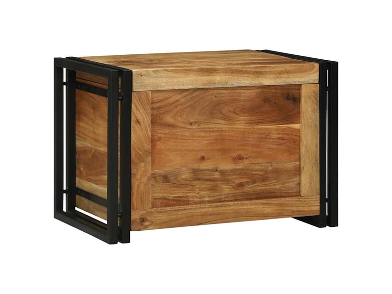  Boîte de rangement, coffre de rangement 60x40x41 cm bois d'acacia massif  - Conforama C