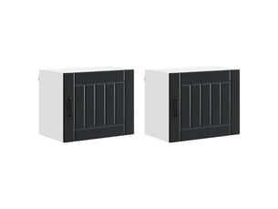 Meuble mural de cuisine | armoire de cuisine 2 pcs noir bois d'ingénierie shl7254