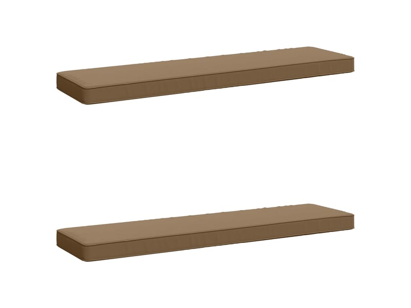 Lot de 2 coussins de banc, coussins d'assise vught 100 % polyester taupe cf58558  - Conforama A