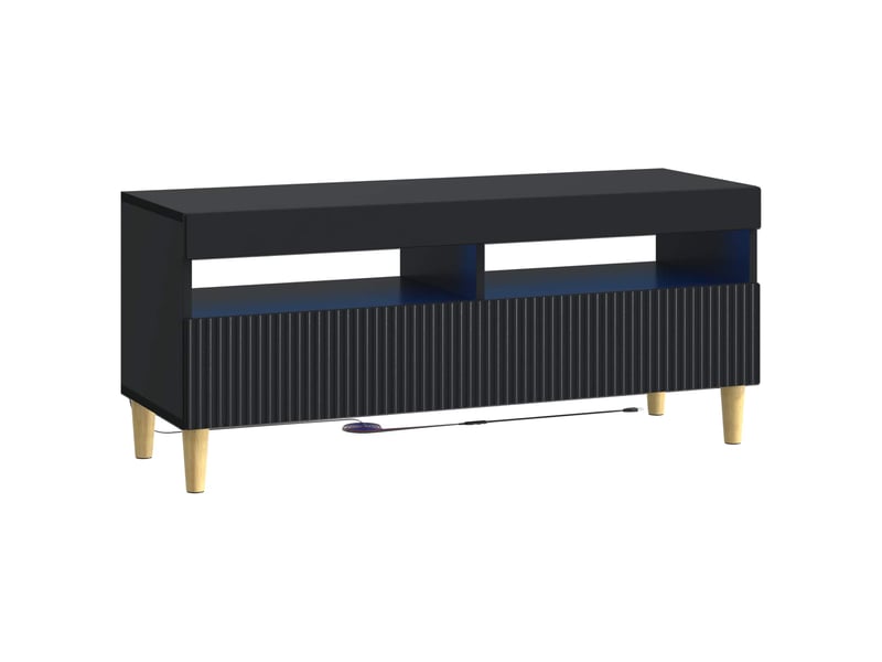 Ensemble de 3 meubles tv - banc tv - meuble de rangement led arnhem 3 pcs noir bois d'ingénierie - Conforama E
