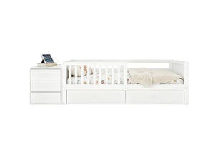 Lit avec rangement 90x200 cm <strong>DZMDIP</strong>  <strong></strong> coloris blanc
