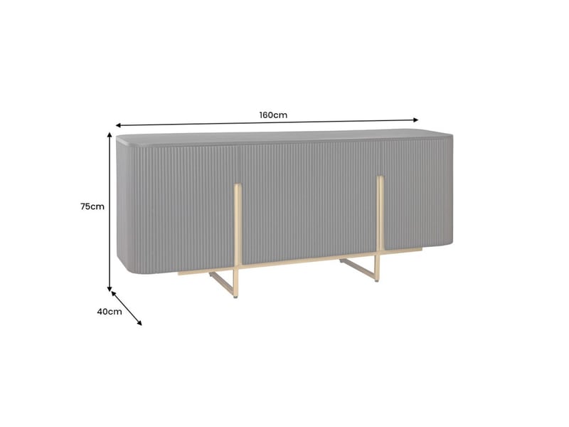  Buffet 160 cm 4 portes noir et doré – collection orion  - Conforama C