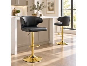 tabouret de bar assise réglable en hauteur <strong>STILVORA</strong> - noir