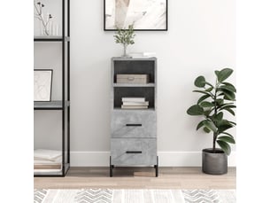 Buffet cuisine, meuble de rangement, bahut gris béton 34,5x34x90 cm bois d'ingénierie shl38561