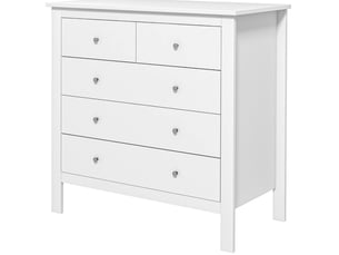 Commode 5 tiroir(s) <strong>VIVRYN</strong> <strong></strong> coloris blanc largeur 79 cm