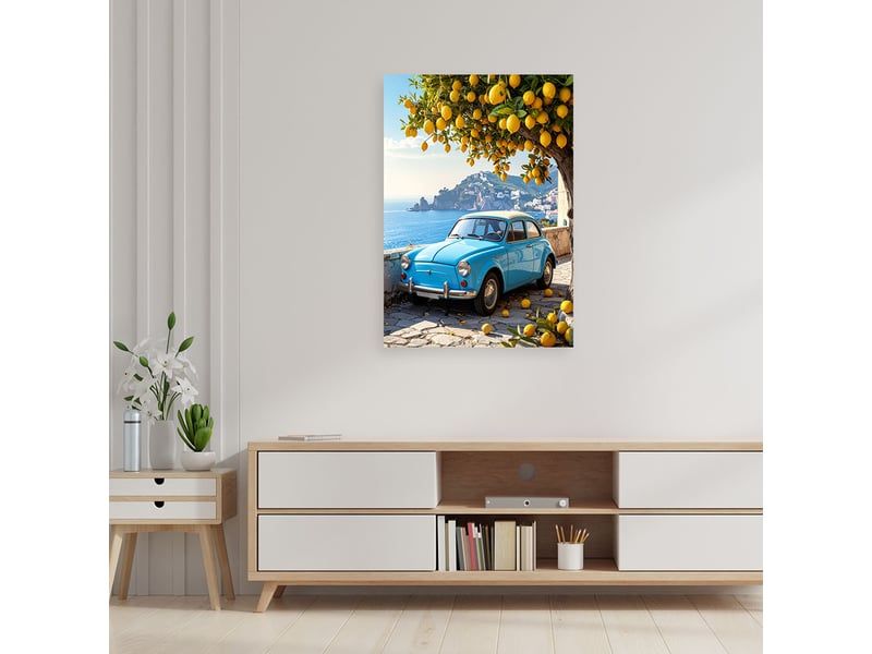  Impression sur toile, voitures classiques sur la côte méditerranéenne 30x45 1328137135 - Conforama B