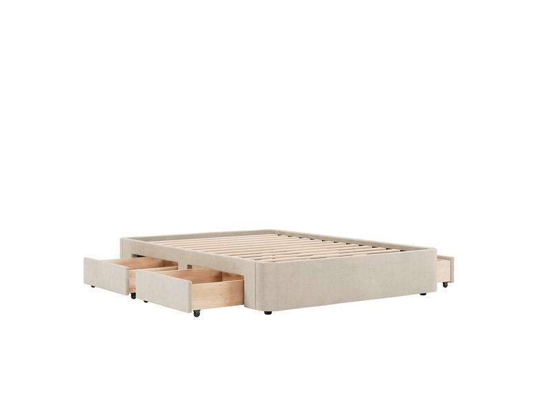  Sommier beige 4 tiroirs nova 200x200 cm slome  - Conforama D