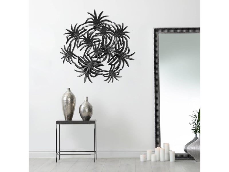  Déco murale feuillage en métal domizil 70cm noir  - Conforama E