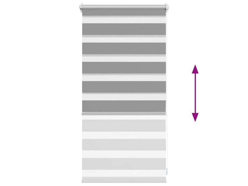 Store vénitien zebra, store de fenêtre 40,9 x 100 cm, largeur du tissu 36,7 cm, gris cf48205 - Conforama E