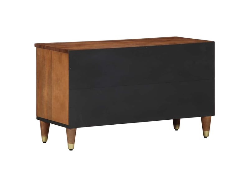  Meuble tv - banc tv - meuble de rangement marron miel 80 x 33 x 46 cm bois de mangue massif  - Conforama E