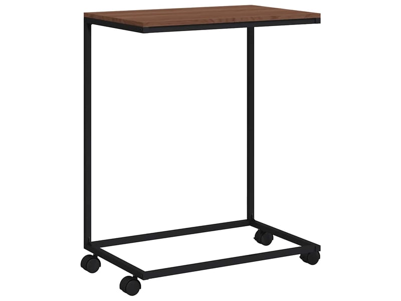  Table d'appoint | bout de canapé table basse avec roues noir 55x35x70 cm bois d'ingénierie shl1183  - Conforama A