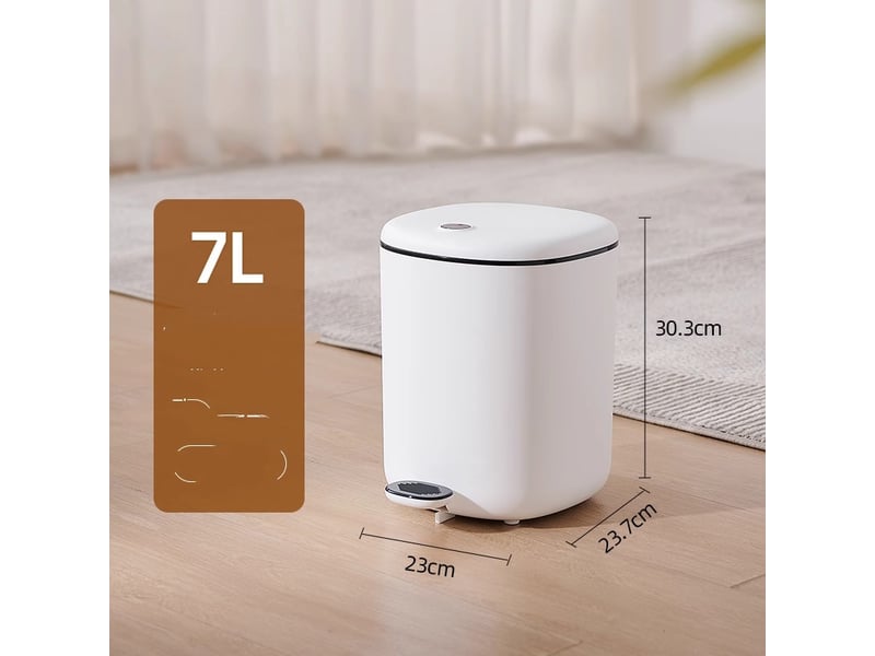  Poubelle salle bain 7l design élégant pour salle de bain ou cuisine  - Conforama B