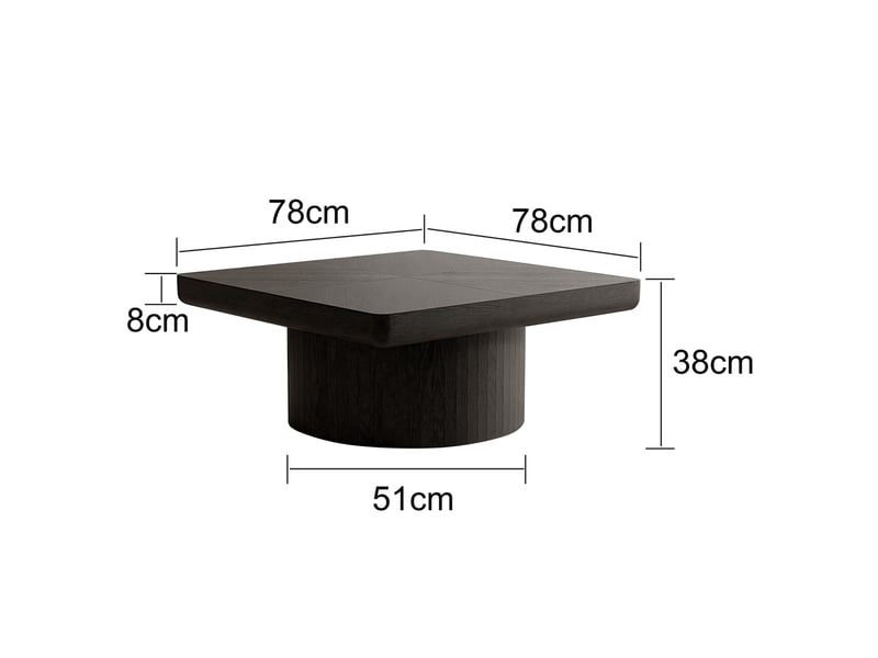  Table basse carrée 78x78x38 cm coloris noir  - Conforama C