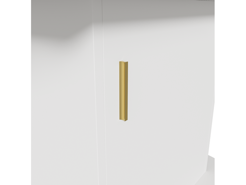 Table de salle à manger ovale extensible 110 à 130 cm blanche et dorée avec rangements intégrés, style moderne - Conforama D