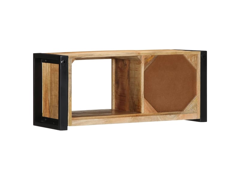 Meuble tv - banc tv - meuble de rangement 80x30x35 cm bois massif de manguier brut  - Conforama E