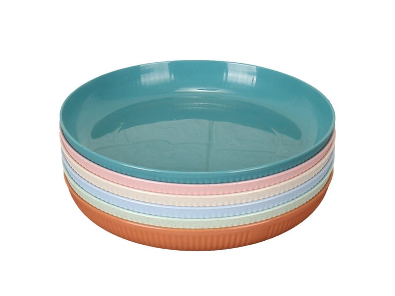 Lot de 6 assiettes incassables assiettes de camping de 22,5cm pour salade, pâtes, fête - Conforama A