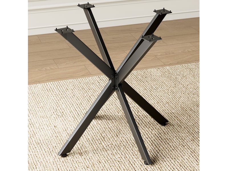  Bout de canapé 80x80x75 cm structure en x métal noir mat  - Conforama D