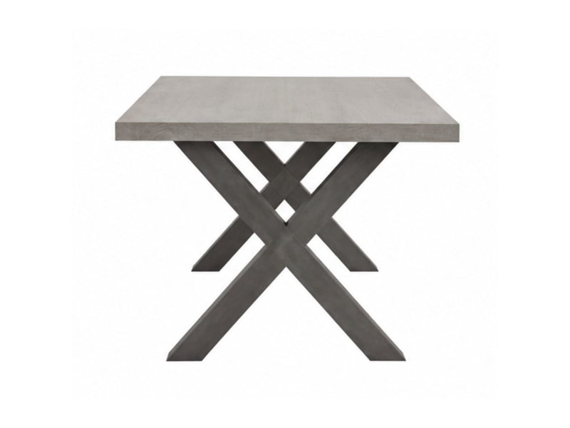  Table rectangulaire 185cm finition bois cendré pieds x métal - garlyg GARLYG - Conforama D