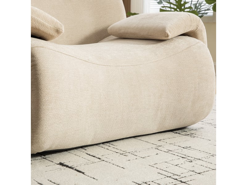  Canapé modulable chenille compressé, design salon moderne, coussins mousse haute élasticité 30d, couleur beige clair, structure antidérapante  - Conforama E