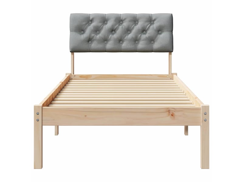  Lit simple- lit adulte -  cadre de lit avec tête de lit marron et gris clair 80 x 200 cm  - Conforama D