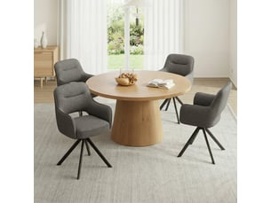 Lot 4 chaise pivotante premium avec demi-accoudoirs - base métallique haute stabilité - gris