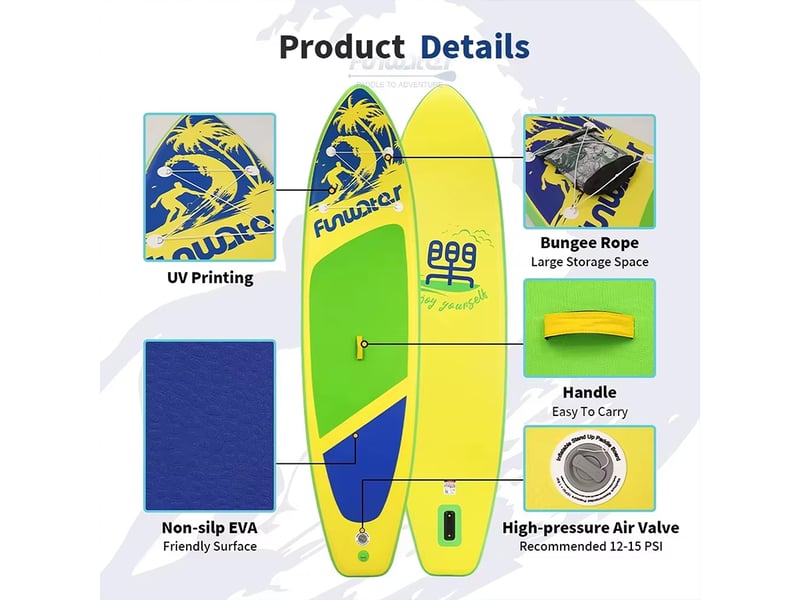  Planche de SUP Funwater SUPFW28D - 350x86x15cm 180kg  - Conforama D